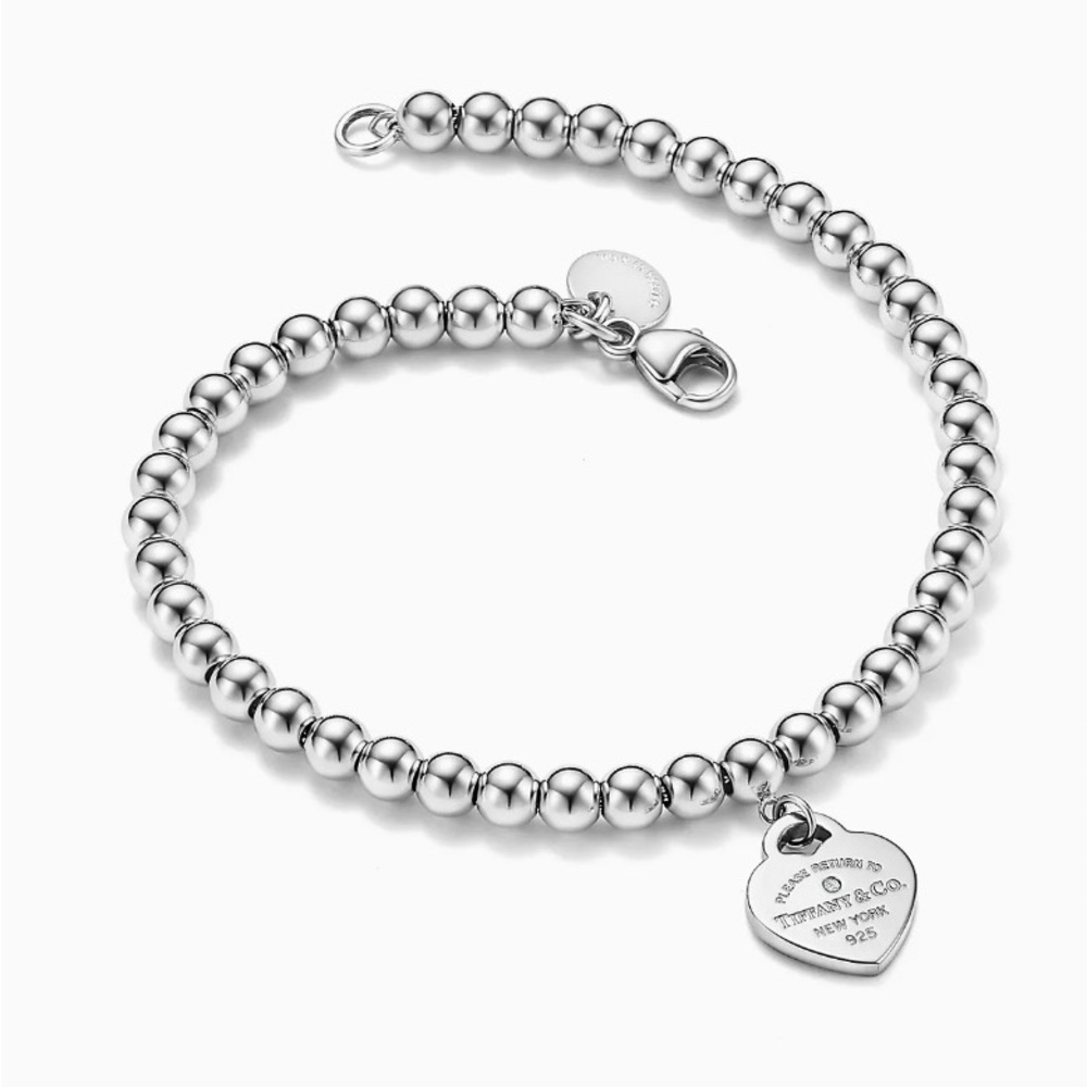 Tiffany & Co Silver Bead Bracelet with Diamond - Return to Tiffany